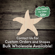 Load image into Gallery viewer, Starfish Unfinished Wood Cutout Shapes - Laser Cut DIY Craft