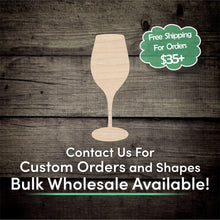 Load image into Gallery viewer, Wine Glass Unfinished Wood Cutout Shapes - Laser Cut DIY Craft