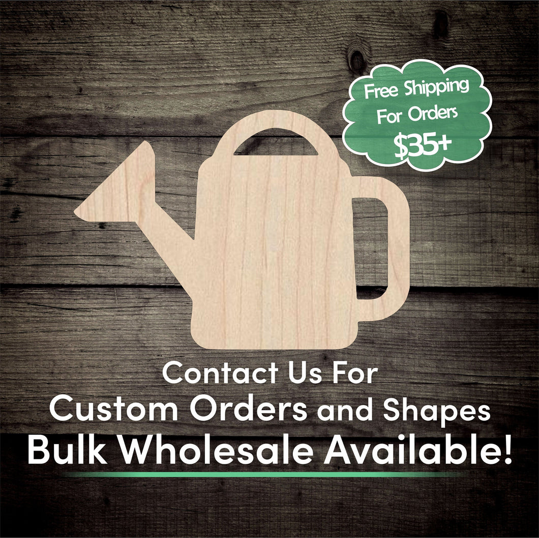 Watering Can Unfinished Wood Cutout Shapes - Laser Cut DIY Craft