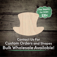 Load image into Gallery viewer, Top Hat Unfinished Wood Cutout Shapes - Laser Cut DIY Craft