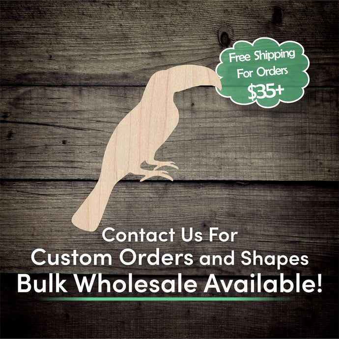 Toucan Unfinished Wood Cutout Shapes - Laser Cut DIY Craft