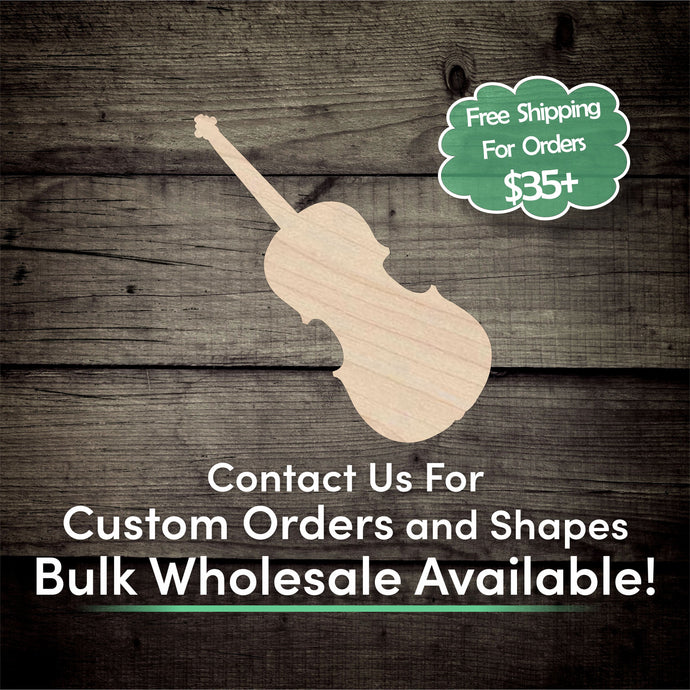 Violin Unfinished Wood Cutout Shapes - Laser Cut DIY Craft