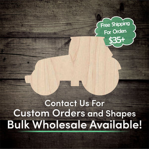 Tractor Unfinished Wood Cutout Shapes - Laser Cut DIY Craft