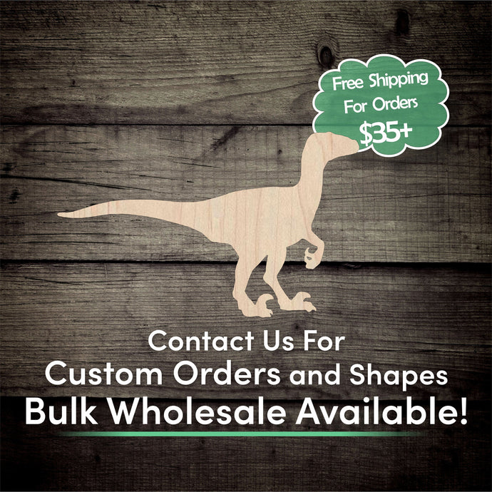 Velociraptor Unfinished Wood Cutout Shapes - Laser Cut DIY Craft