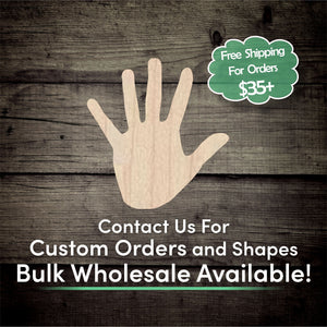 Hand Unfinished Wood Cutout Shapes - Laser Cut DIY Craft