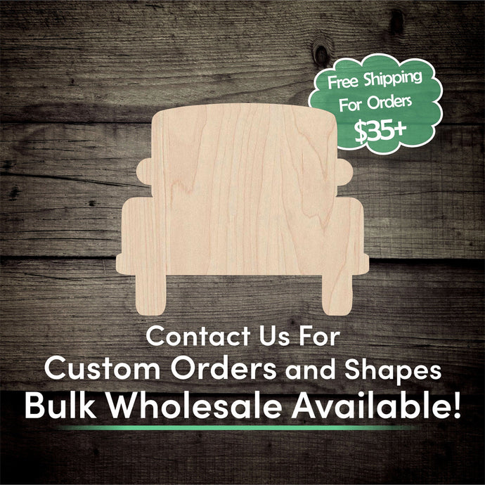 Truck Unfinished Wood Cutout Shapes - Laser Cut DIY Craft