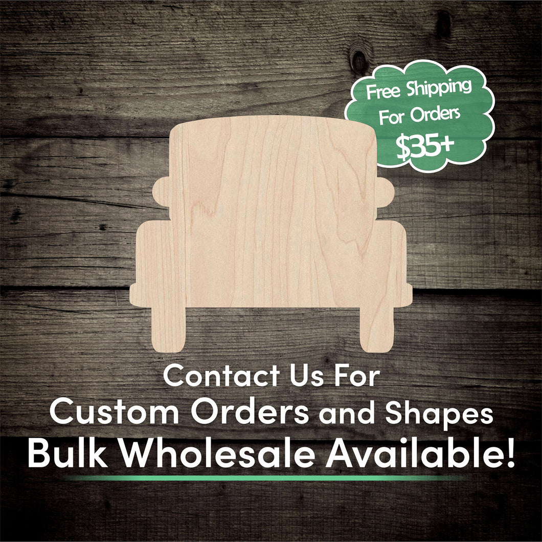 Truck Unfinished Wood Cutout Shapes - Laser Cut DIY Craft