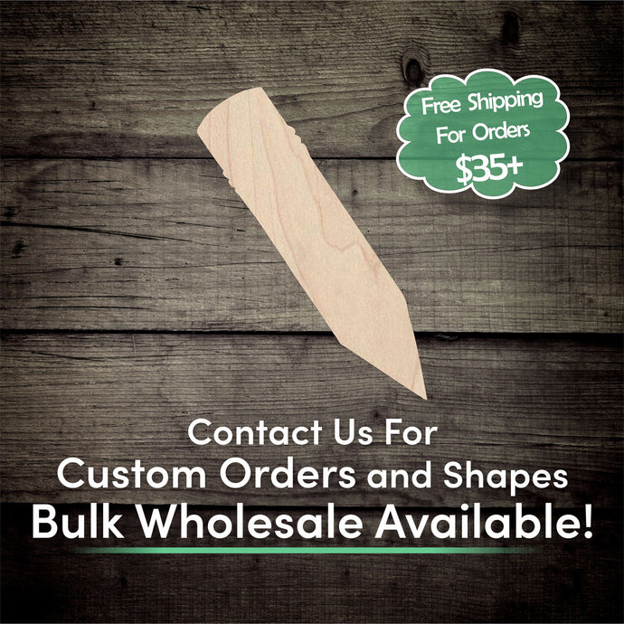Pencil Unfinished Wood Cutout Shapes - Laser Cut DIY Craft