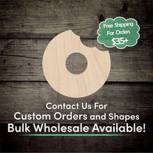 Load image into Gallery viewer, Doughnut Unfinished Wood Cutout Shapes - Laser Cut DIY Craft