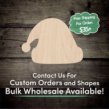 Load image into Gallery viewer, Santa Hat Unfinished Wood Cutout Shapes - Laser Cut DIY Craft