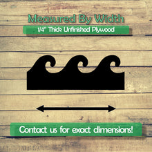 Load image into Gallery viewer, Water Waves Element Unfinished Wood Cutout Shapes - Laser Cut DIY Craft