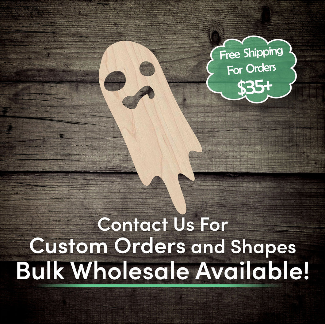 Ghost Unfinished Wood Cutout Shapes - Laser Cut DIY Craft