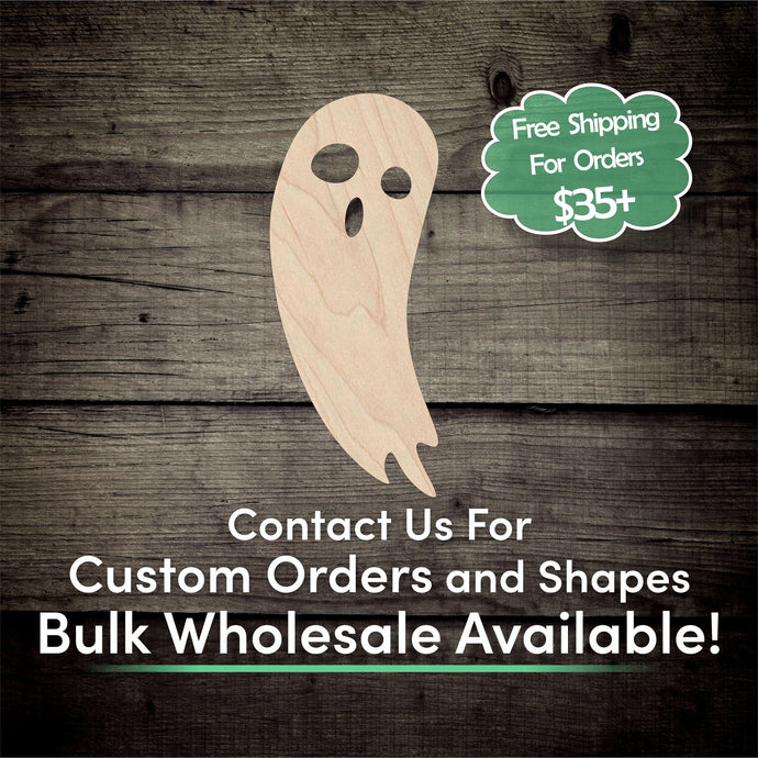 Ghost Unfinished Wood Cutout Shapes - Laser Cut DIY Craft
