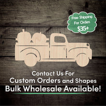 Load image into Gallery viewer, Pumpkin Truck Unfinished Wood Cutout Shapes - Laser Cut DIY Craft