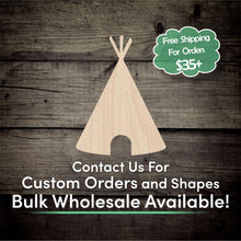 Load image into Gallery viewer, Teepee Unfinished Wood Cutout Shapes - Laser Cut DIY Craft
