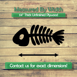 Fish Bones Unfinished Wood Cutout Shapes - Laser Cut DIY Craft