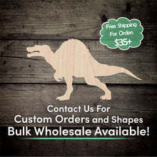 Load image into Gallery viewer, Spinosaurus Dinosaur Unfinished Wood Cutout Shapes - Laser Cut DIY Craft