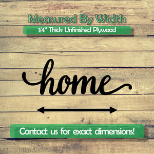 Home Word Unfinished Wood Cutout Shapes - Laser Cut DIY Craft