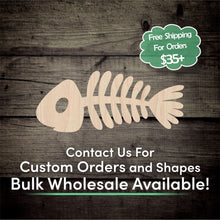 Load image into Gallery viewer, Fish Bones Unfinished Wood Cutout Shapes - Laser Cut DIY Craft