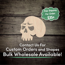 Load image into Gallery viewer, Skull Unfinished Wood Cutout Shapes- Laser Cut DIY Craft