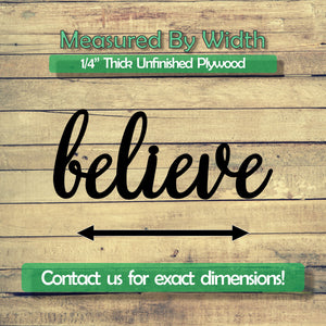 Believe Word Unfinished Wood Cutout Shapes - Laser Cut DIY Craft