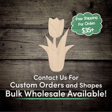 Load image into Gallery viewer, Tulip Unfinished Wood Cutout Shapes - Laser Cut DIY Craft