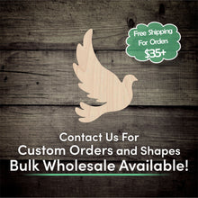 Load image into Gallery viewer, Dove Bird Unfinished Wood Cutout Shapes - Laser Cut DIY Craft