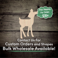 Load image into Gallery viewer, Baby Deer Unfinished Wood Cutout Shapes - Laser Cut DIY Craft