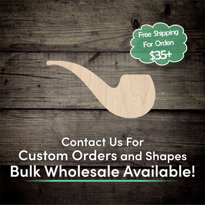 Smoke Pipe Unfinished Wood Cutout Shapes - Laser Cut DIY Craft