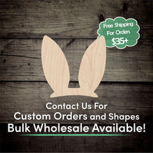 Load image into Gallery viewer, Bunny Ears Unfinished Wood Cutout Shapes - Laser Cut DIY Craft