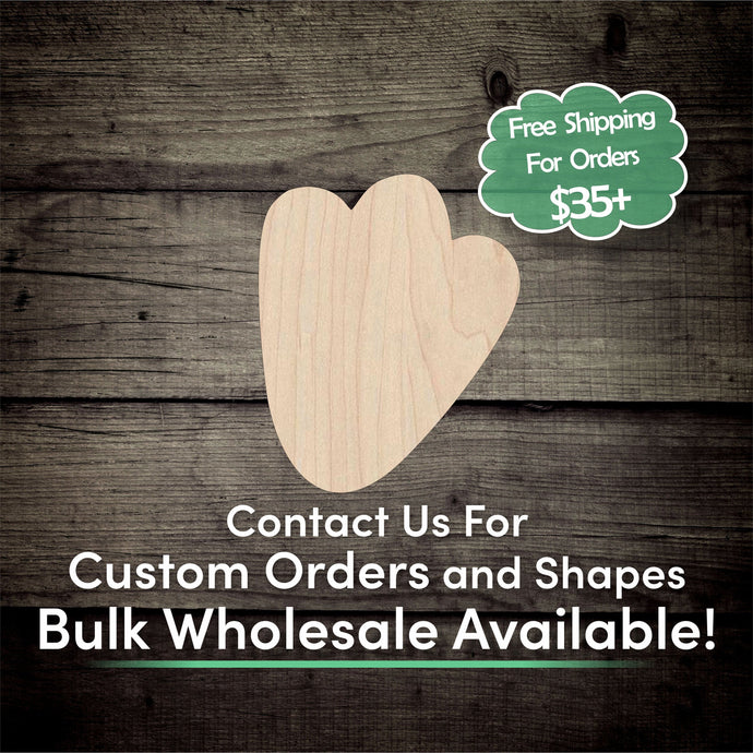 Bunny Foot Unfinished Wood Cutout Shapes - Laser Cut DIY Craft