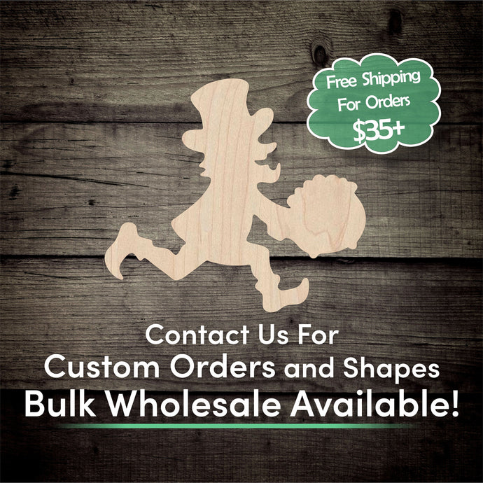 Leprechaun St. Patrick's Day  Unfinished Wood Cutout Shapes - Laser Cut DIY Craft